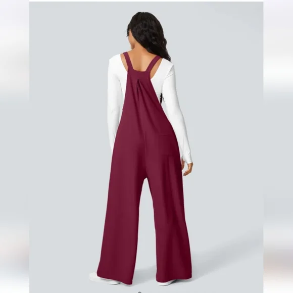 Halara Adjustable Strap Waffle Overalls - Picture 3 of 5